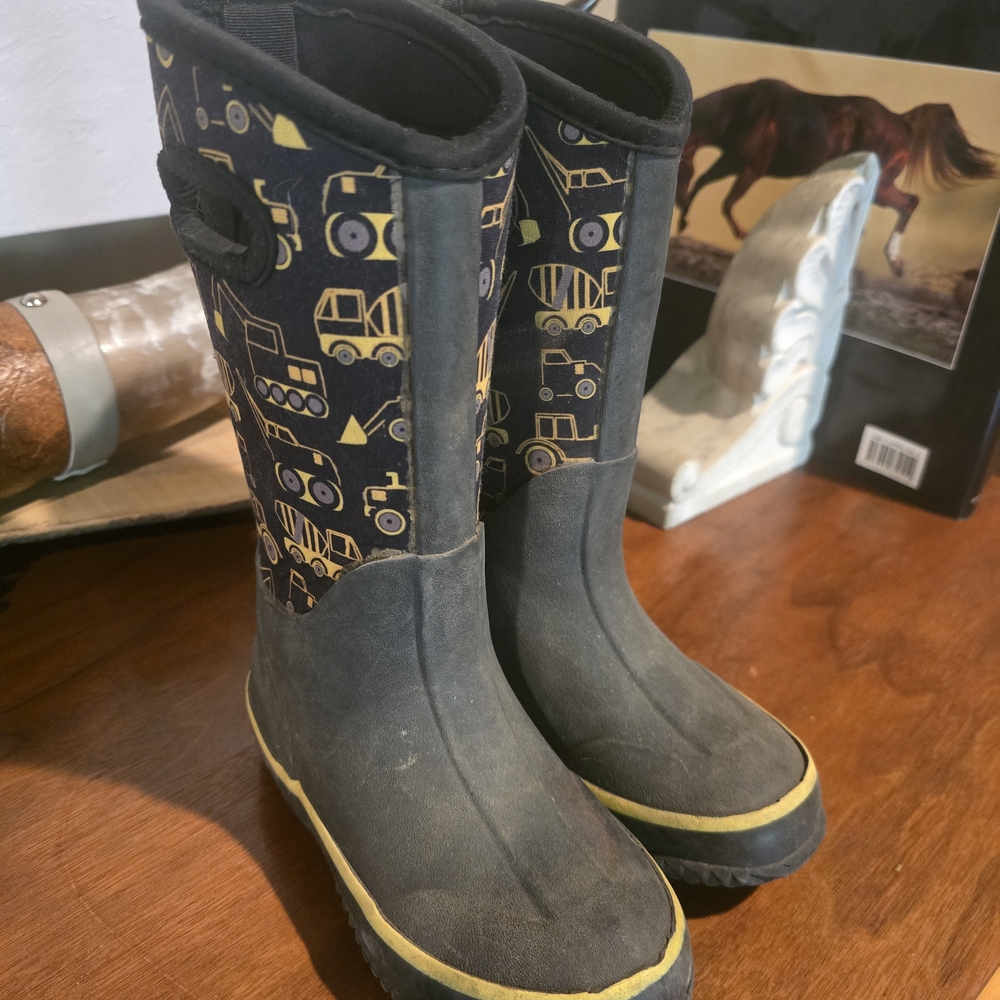 Kids Construction Print Boots
